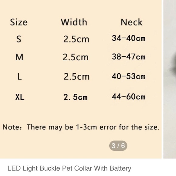 New LED Blue Dog Collar– Solid or Flashing Dog Collar- Size Large - Picture 6 of 11